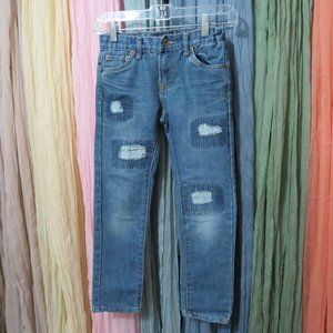 Lucky "Billy" ADJUSTABLE WAIST Straight Jeans with Patches - 8